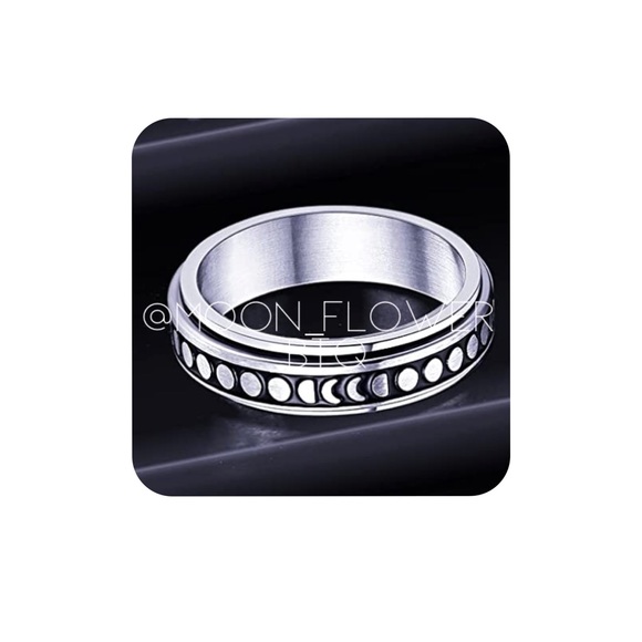 Moon Phase Anxiety Fidget Spinner Ring - Picture 2 of 12